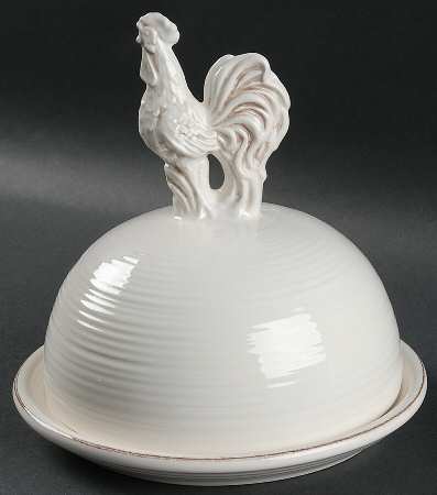 Daybreak White Round Covered Butter