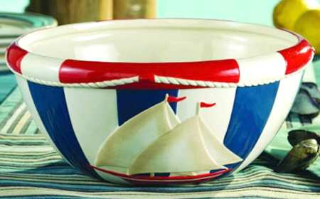 Nautical 10" Round Serving Bowl