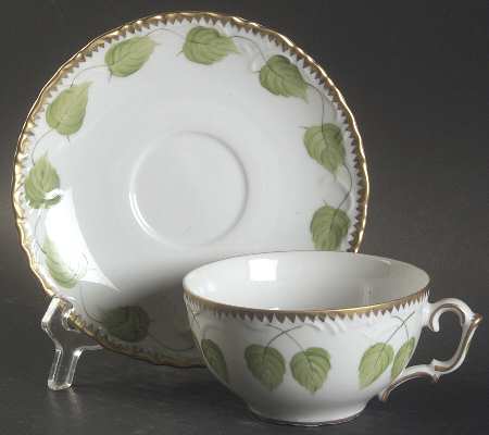 Shades of Green Flat Cup & Saucer Set