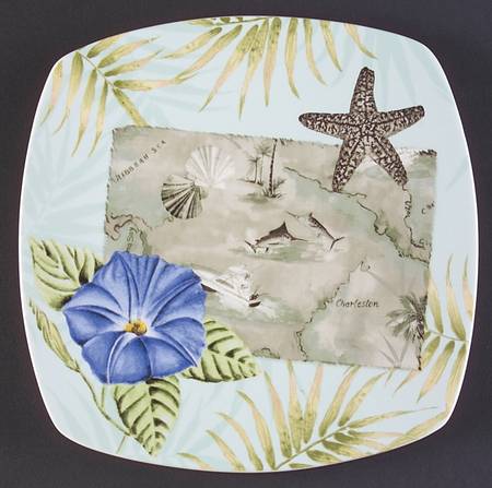 Travel Carribean Aqua Salad Plate