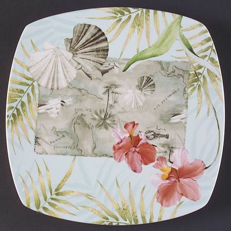 Travel Carribean Aqua Salad Plate