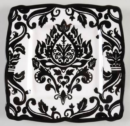 Muse Black Square Salad Plate