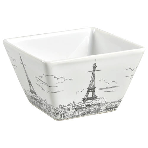 City Scenes Black Individual Square Appetizer Bowl