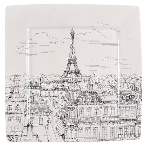 City Scenes Black Dinner Plate