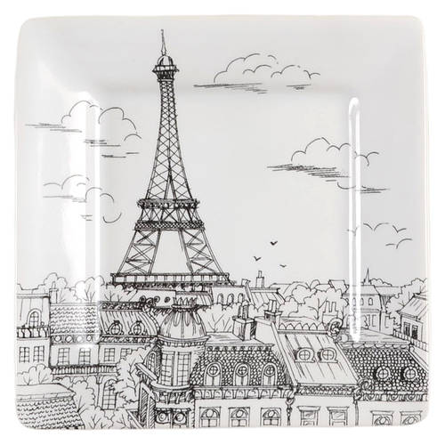 City Scenes Black Appetizer Plate