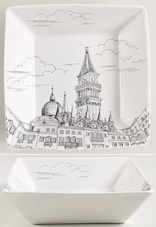 City Scenes Black Soup/Cereal Bowl