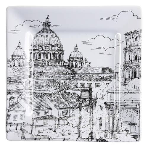 City Scenes Black Appetizer Plate