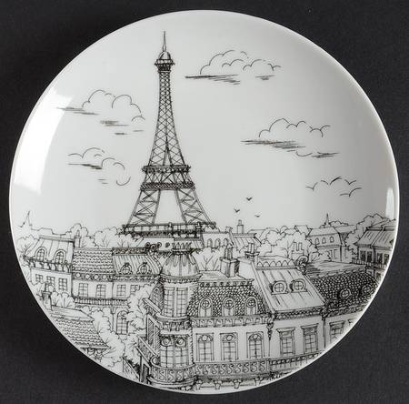 City Scenes Black Appetizer Plate
