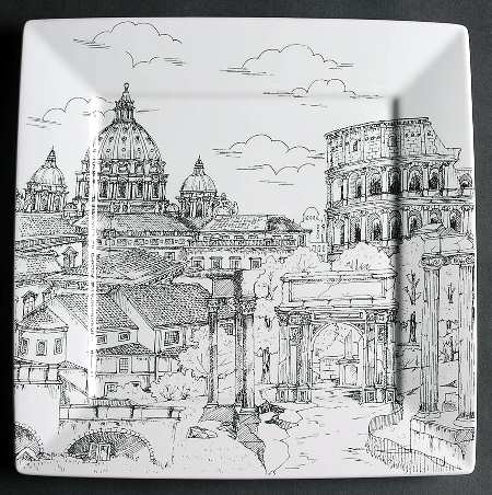 City Scenes Black Dinner Plate