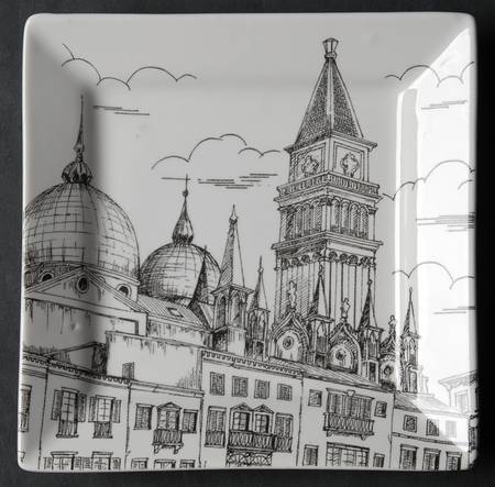 City Scenes Black Appetizer Plate
