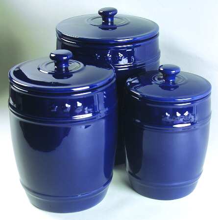 General Store Navy Blue (3 Piece) Canister Set (Box Set)