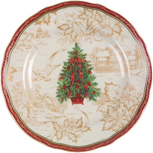 Christmas Toile Salad Plate
