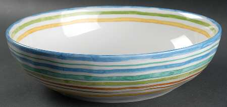 Beach Stripes 11" Round Serving Bowl