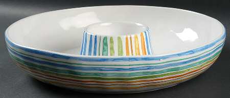 Beach Stripes 1 Piece Chip & Dip