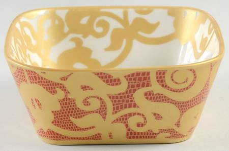 Via Venetto Red Gold Soup/Cereal Bowl