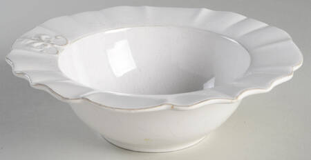 Fleur de Lys White 8" Round Serving Bowl