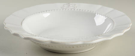 Fleur de Lys White Rim Soup Bowl