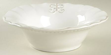 Fleur de Lys White Soup/Cereal Bowl