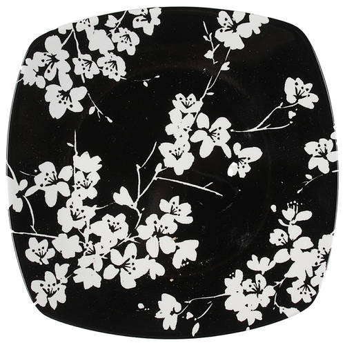 Mia Blossoms Black Salad Plate