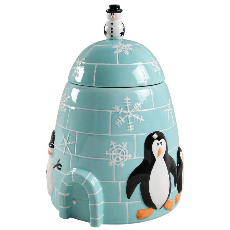 Arctic Holiday Cookie Jar & Lid