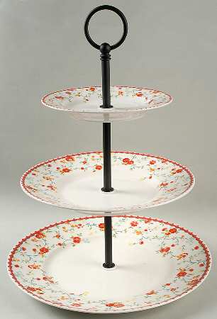 Andrea Red 3-Tiered Serving Tray (DP, SP, BB)