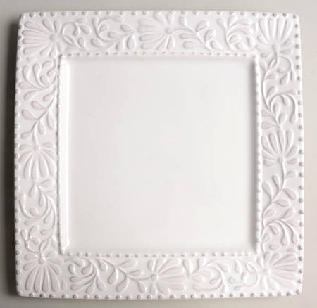 Bianca Leaf Square Dinner Plate