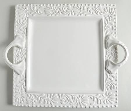 Bianca Leaf 15" Square Serving Platter