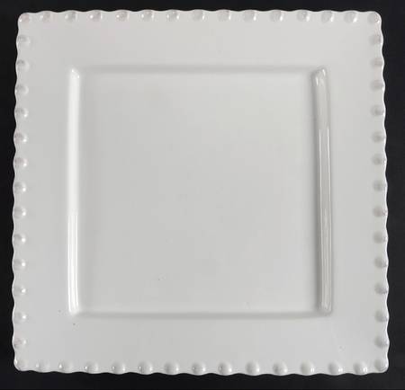 Bianca Bead Square Dinner Plate