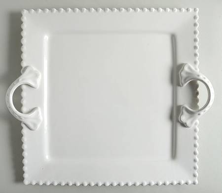 Bianca Bead 15" Square Serving Platter