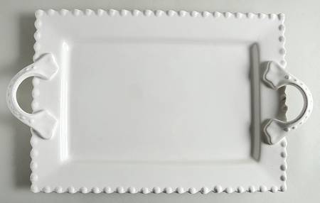 Bianca Bead 16" Rectangular Serving Platter