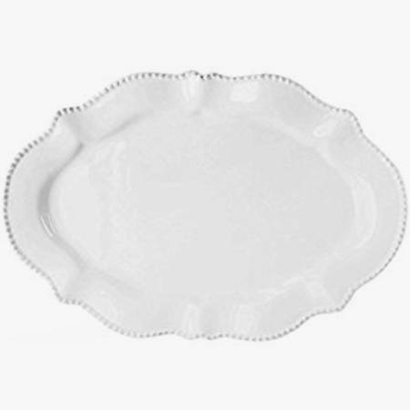 Bianca Bead 14" Oval Serving Platter