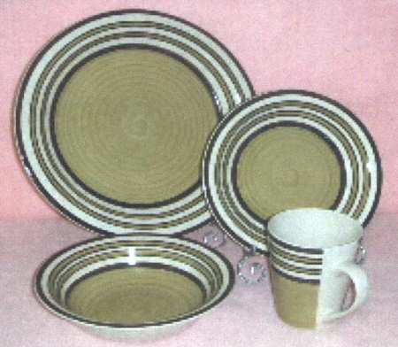 Saturn Stripe Green and Brown by American Atelier