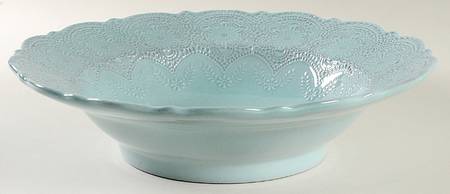 Merletto Aqua 12" Round Serving Bowl