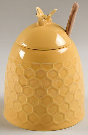 Bumble Bee Honey Pot with Lid and Spoon/Dipper