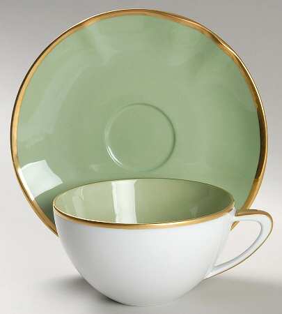 Anna Colors Mint Green Flat Cup & Saucer Set