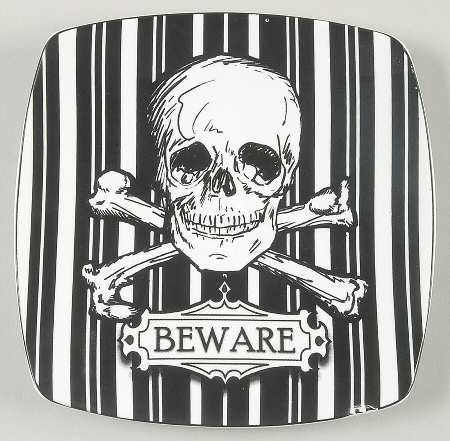 Halloween Skulls Square Appetizer Plate