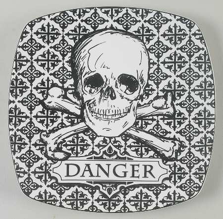 Halloween Skulls Square Salad Plate by 222 Fifth (PTS)