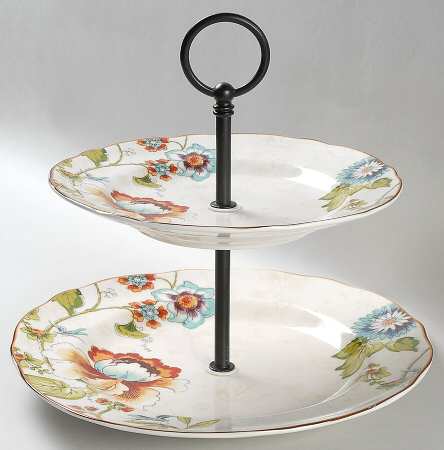 Bella Vista 2 Tiered Serving Tray (Dinner & Salad Plate)