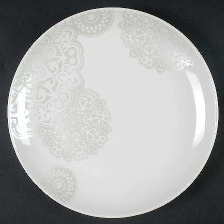 Stampino White Salad Plate by 222 Fifth (PTS)