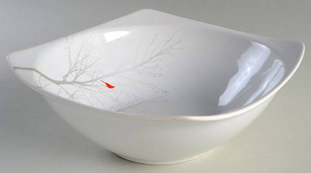 Winter Cardinal 10" Square Vegetable Bowl