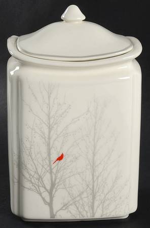 Winter Cardinal Medium Canister & Lid