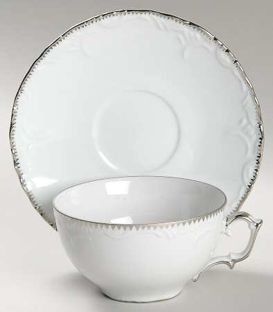 Simply Anna Platinum (Czech Republic) Flat Cup & Saucer Set