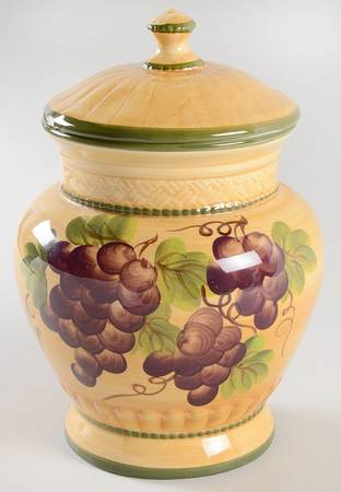 Grape Pattern Medium Canister & Lid