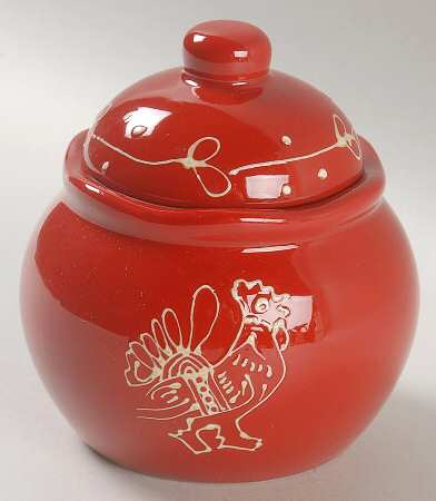 Red Rooster Sugar Bowl & Lid