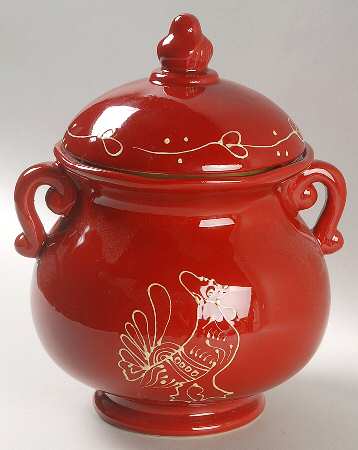 Red Rooster Large Canister & Lid