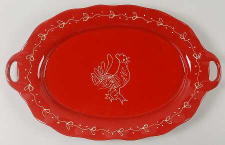 Red Rooster 20" Oval Serving Platter