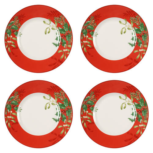 Christmas Foliage Salad Plate - Set of 4 by 222 Fifth (PTS)