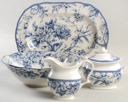 Adelaide Blue and White 5 Piece Hostess Set