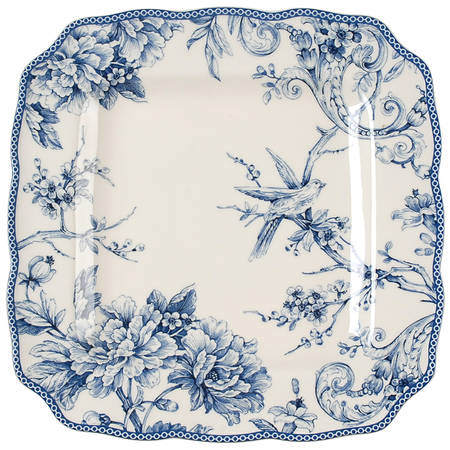 Adelaide Blue and White Square Dinner Plate