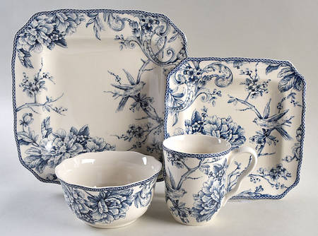 Adelaide Blue and White 4 Piece Place Setting